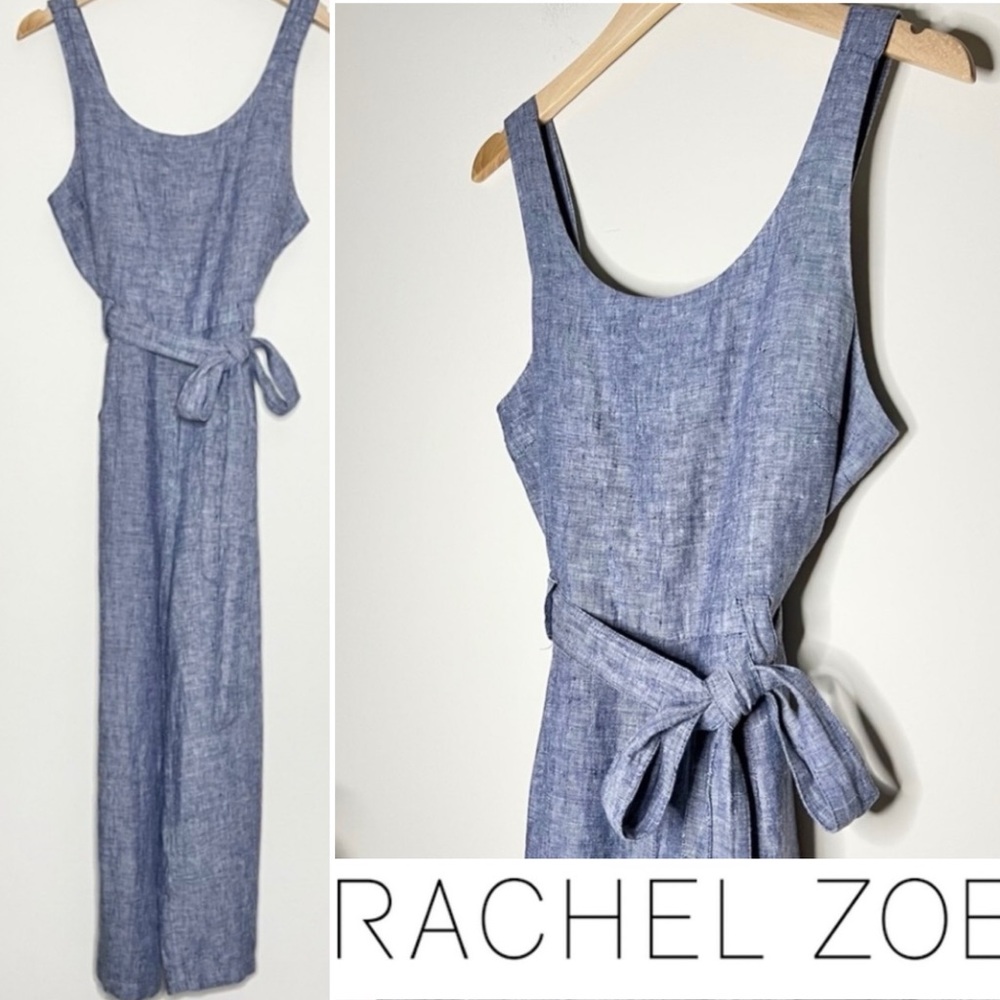 Pant Jumpsuit Rachel Zoe Blue Linen